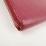 PRADA Logo Saffiano Leather Round Zippy Long Wallet Pink 1M0506 Used - 图片 8