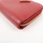 PRADA Triangle Logo Round Zippy Coin Case Red 1MO268 Used - 图片 7