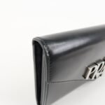 PRADA Leather Bi-Fold Long Wallet Black Silver Hardware 1MH037 Used - 图片 11