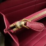 PRADA Logo Saffiano Leather Round Zippy Long Wallet Pink 1M0506 Used - 图片 19