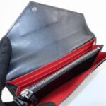 PRADA Leather Bi-Fold Long Wallet Black Silver Hardware 1MH037 Used - 图片 15