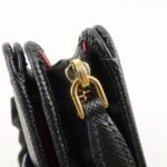 PRADA Saffiano Leather Bi-Fold Wallet Black Red Gold 1ML018 Used - 图片 12