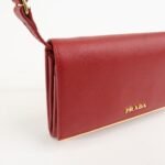 PRADA Saffiano Leather Shoulder Long Wallet Red 1M1437 - 图片 14