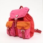 PRADA Triangle Logo Nylon Leather Backpack Ruck Sack Pink B6677 Used - 图片 3