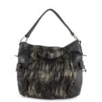PRADA Logo Nylon Leather Gathered 2Way Shoulder Hand Bag BN4586