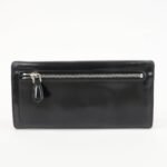 PRADA Leather Bi-Fold Long Wallet Black Silver Hardware 1MH037 Used - 图片 2