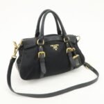 PRADA Nylon Leather 2WAY Bag Hand Bag Shoulder Bag Black BN2032 - 图片 4