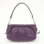 PRADA Ribbon Leather Shoulder Bag Hand Bag Purple Used - 图片 2