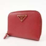 PRADA Triangle Logo Round Zippy Coin Case Red 1MO268 Used - 图片 3