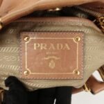 PRADA Logo Leather Ribbon 2Way Bag Hand Bag Brown BN2245 Used - 图片 23
