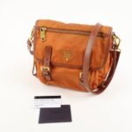 PRADA Logo Nylon Leather Shoulder Bag Crossbody Bag Orange BT0692 Used - 图片 24