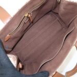 MIU MIU Leather Canvas 2Way Hand Bag Tote Bag Brown Pink 5BA085 Used - 图片 20