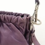 PRADA Ribbon Leather Shoulder Bag Hand Bag Purple Used - 图片 15