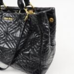 MIU MIU Leather 2Way Shoulder Bag Hand Bag Tote Bag Black - 图片 16