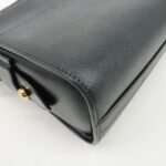 PRADA Logo Saffiano Leather Shoulder Bag Gold HDW Black - 图片 11