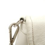 PRADA Triangle Logo Leather Nylon Shoulder Bag White Beige - 图片 9
