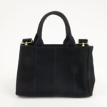 PRADA Canapa Mini Canvas 2Way Hand Bag Tote Bag Black 1BG439 Used - 图片 2