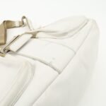 PRADA Triangle Logo Leather Nylon Shoulder Bag White Beige - 图片 6