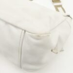 PRADA Triangle Logo Leather Nylon Shoulder Bag White Beige - 图片 12