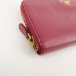 PRADA Logo Saffiano Leather Round Zippy Long Wallet Pink 1M0506 Used - 图片 6