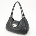 PRADA Logo Leather Shoulder Bag Hand Bag Black BR3593 Used - 图片 3