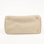 PRADA Logo Canapa Mini Canvas Tote Bag Hand Bag Beige 1BG439 Used - 图片 5