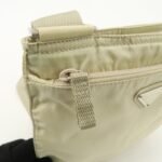 PRADA Triangle Logo Nylon Shoulder Bag Crossbody Bag Beige B7372 Used - 图片 17