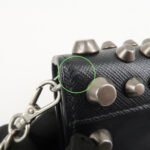 PRADA Leather Studs Chain Wallet Chain Bag Black Used - 图片 14