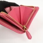 PRADA Logo Leather Bi-Fold Wallet Small Wallet Pink 1ML018 Used - 图片 16