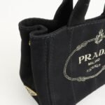 PRADA Canapa Mini Canvas 2Way Hand Bag Tote Bag Black 1BG439 Used - 图片 15