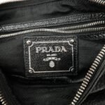 PRADA Logo Leather Chain Shoulder Bag Hand Bag Black BR4370 Used - 图片 23