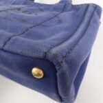PRADA Logo Canapa Canvas 2Way Tote Bag Hand Bag Navy B2642B Used - 图片 12