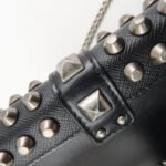 PRADA Leather Studs Chain Wallet Chain Bag Black Used - 图片 15