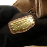 MIU MIU Leather Side Ribbon 2Way Bag Hand Bag Beige Gold - 图片 24