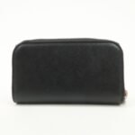 PRADA Saffiano Leather Round Zippy Key Case Black 2PG604 Used - 图片 2