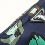 PRADA Triangle Logo Nylon Tote Bag w/Pouch Flower Print Navy B4626B Used - 图片 18
