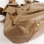MIU MIU Leather Side Ribbon 2Way Bag Hand Bag Beige Gold - 图片 13