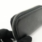 PRADA Saffiano Leather Round Zippy Key Case Black 2PG604 Used - 图片 13