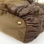 PRADA Nylon Leather 2WAY Bag Shoulder Bag Hand Bag Brown Khaki BN1793 - 图片 14