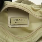 PRADA Triangle Logo Nylon Shoulder Bag Crossbody Bag Beige B7372 Used - 图片 23