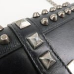 PRADA Leather Studs Chain Wallet Chain Bag Black Used - 图片 13