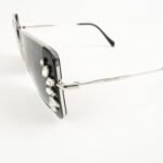 MIU MIU Metal Rhine Stone Sunglasses Black Silver 01E-580 46□19 - 图片 4