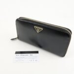 PRADA Logo Saffiano Vernis Leather Round Zipper Long Wallet 1ML506 Used - 图片 21