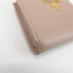 PRADA Logo Saffiano Leather Zippy Coin Case Pink Beige 1ML025 Used - 图片 6
