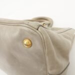 PRADA Triangle Logo Leather 2Way Bag Tote Bag Gray BN2104 Used - 图片 13