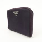 PRADA Nylon Bi-fold Round Zippy Compact Wallet Black - 图片 3
