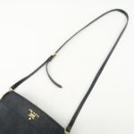 PRADA Logo Saffiano Leather Shoulder Bag Gold HDW Black - 图片 7