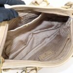 PRADA Triangle Logo VITELLOSHINE Leather 2Way Bag Beige BN1921 - 图片 19