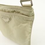 PRADA Triangle Logo Nylon Shoulder Bag Crossbody Bag Beige B7372 Used - 图片 15