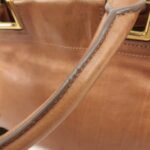 PRADA Logo Leather Ribbon 2Way Bag Hand Bag Brown BN2245 Used - 图片 11